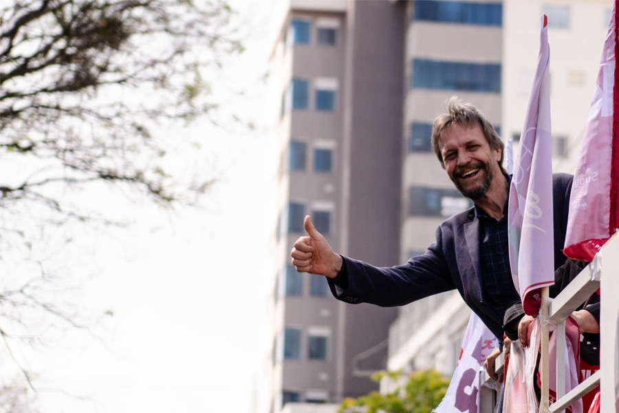 Pedro Uczai celebra o aniversário de Chapecó